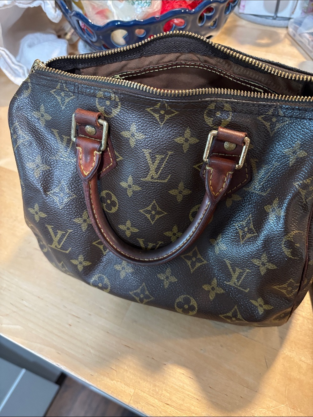Louis Vuitton Monogram Canvas Mini Satchel in Brown and Gold